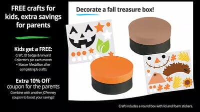 Free JCPenney Kids Zone craft event.