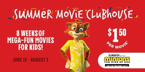 $1.50 Kids Movies at Cinemark Summer Movie Clubhouse 2022