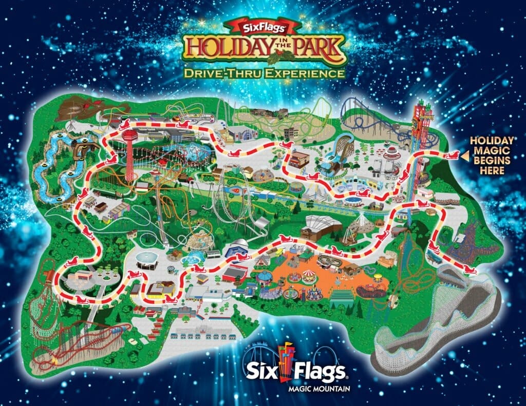 Six Flags Holiday in the Park Drive Thru Experience