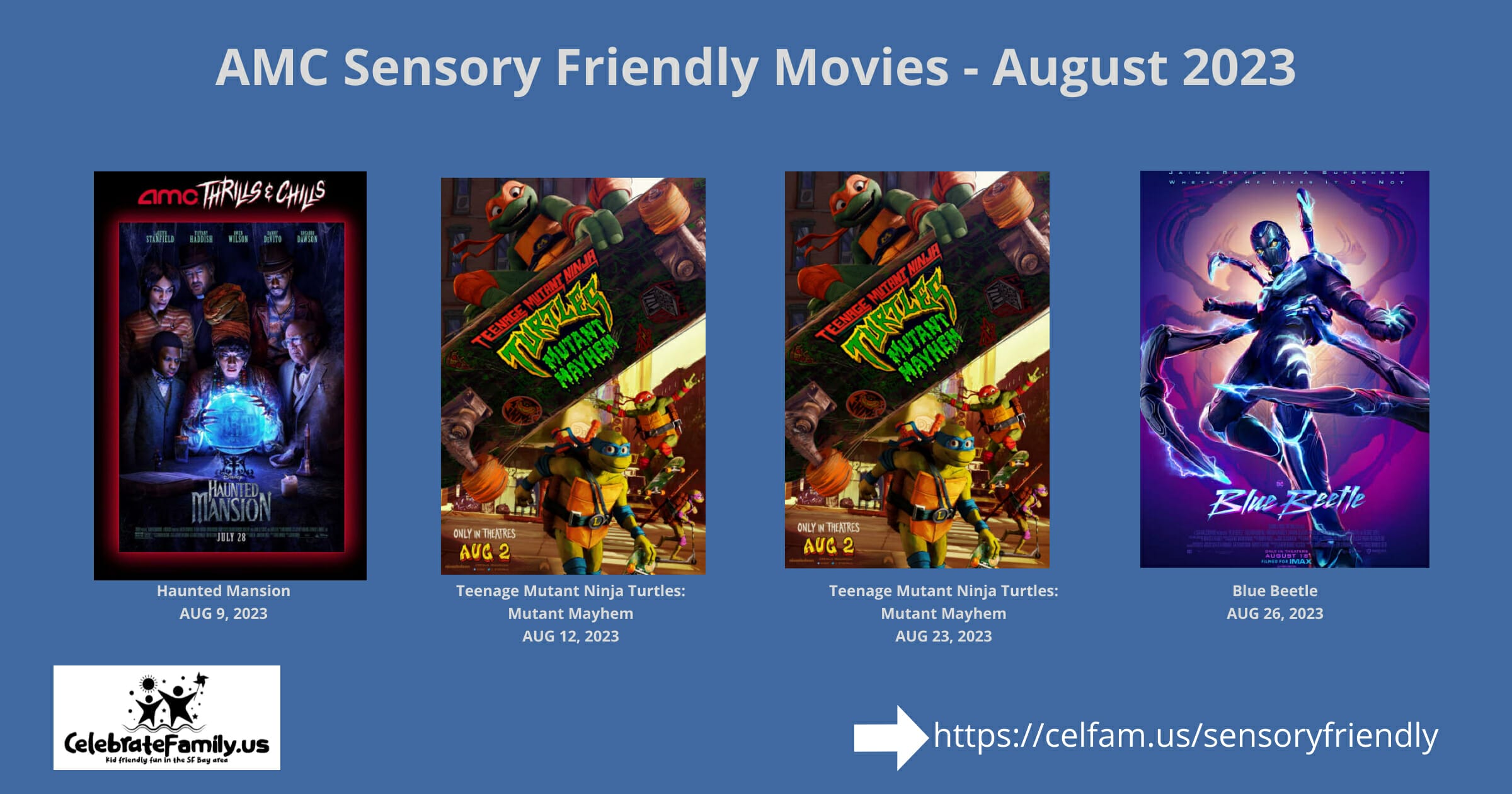 AMC Sensory Friendly Movies August 2023