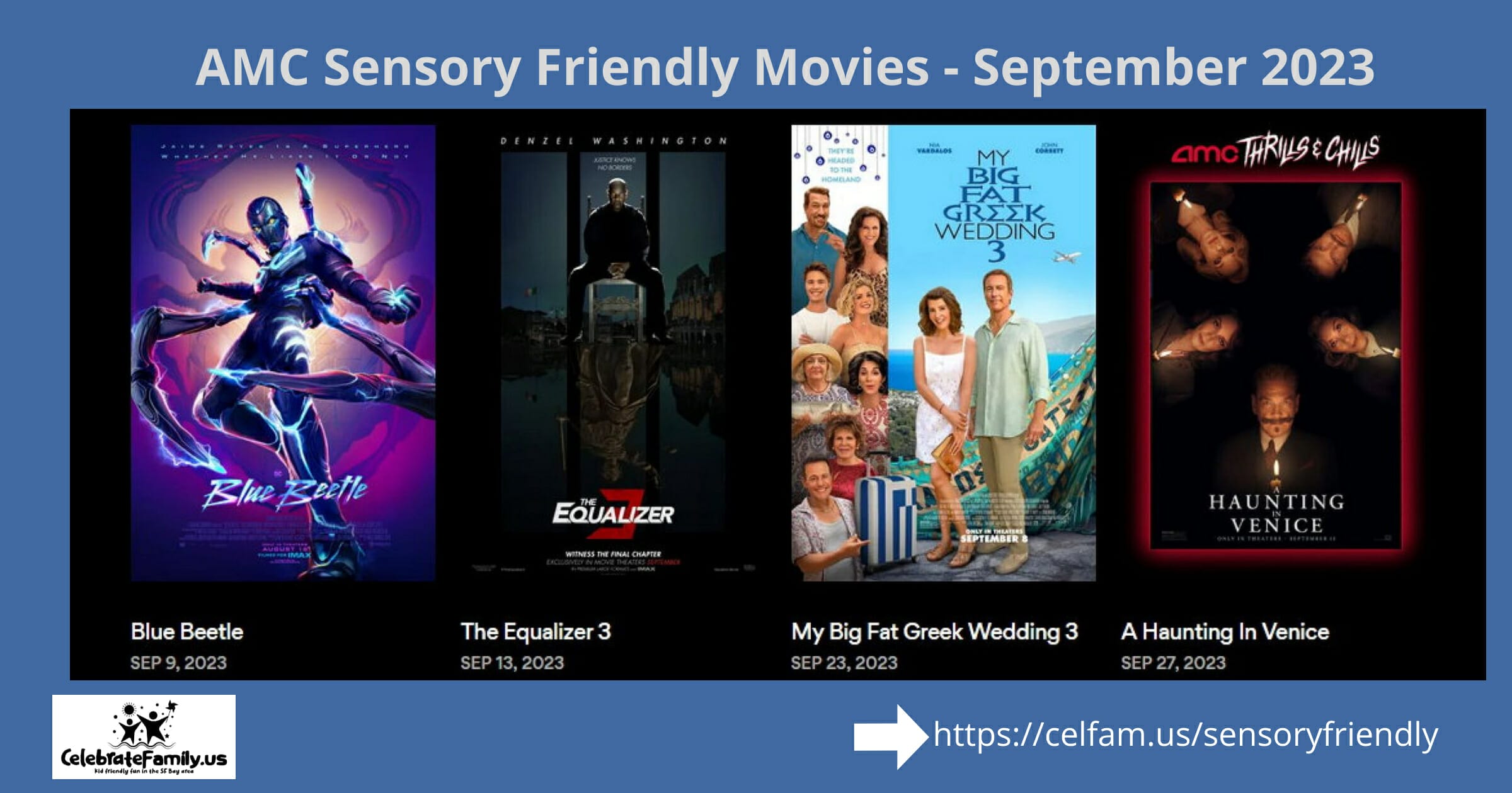AMC Sensory Friendly Movies September 2023