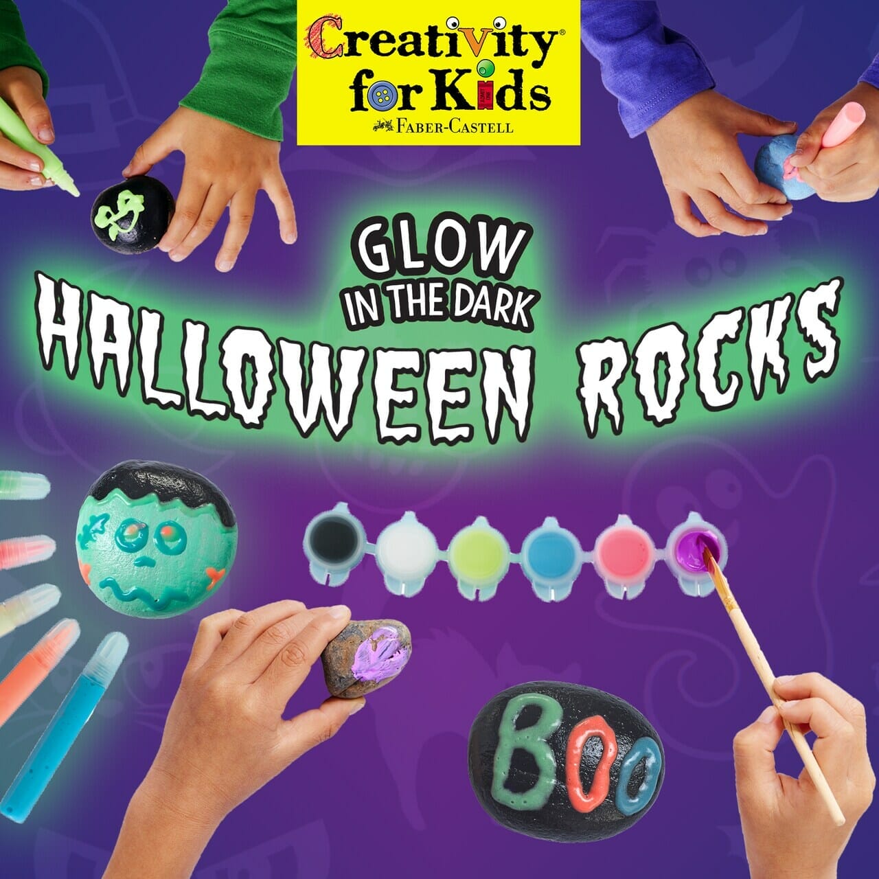 Today at Michaels Kids Club:  Halloween Rock Painting