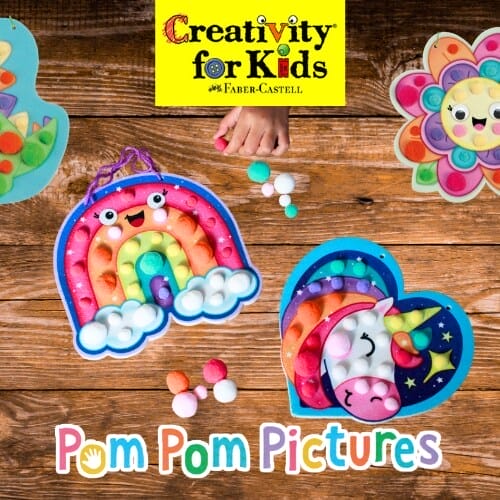 Today at Michaels Kids Club: Explore the Sensory Sensation of Pom Pom Pictures